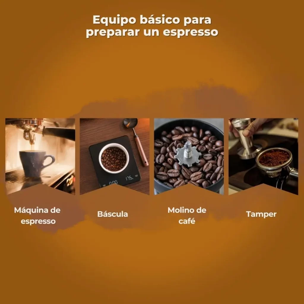 Equipo básico para preparar un espresso 1 - Cursos de Barismo y Cafeterías equipo para espresso