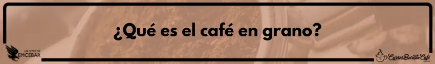 ¿Qué es el café en grano?